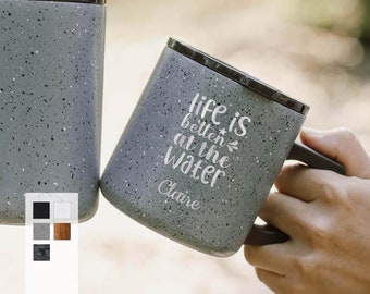 Personalized 12oz Backpacker's Powder Coated Coffee Mug | Zero Watering Down Soda Cup | All Season Tea Cup | Stainless Steel Lightweight Mug