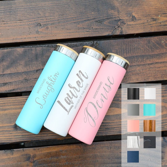 Wedding Gift Personalized Stainless Steel Water Bottle 20oz | Elemental Iconic Insulated Bottes | Groomsmen, Bridesmaid | Wedding Planning