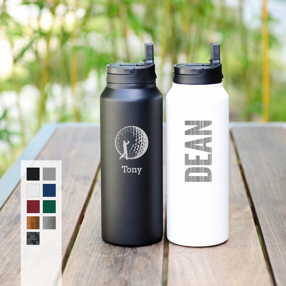 Custom Engraved Water Bottle 32oz | Personalized Business Office Logo | Gift for Boss | Gift for Employees | Professional Water Bottle