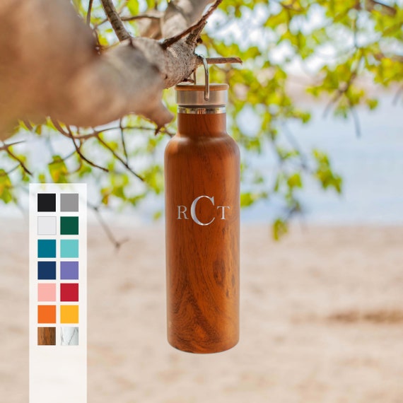 Personalized Initial Name Monogram Engraved 25oz Insulated Custom Water Bottle | Best Gift For Weddings, Bridal Shower, Engagement Party