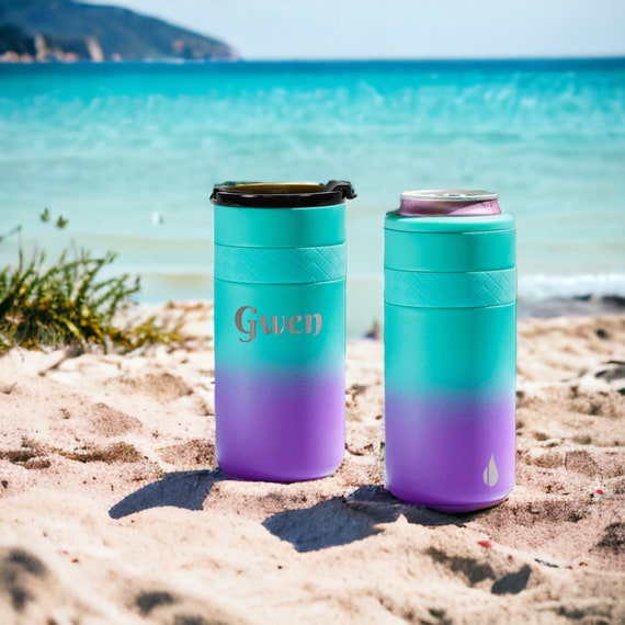 Personalized 2-in-1 Insulated Commuter Dousip | 100% Leak Proof Tumbler with Sip Lid & 12oz Insulated Beverage Holder, Slim Can Cooler