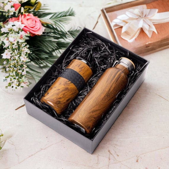 Best Groomsmen Gift 16oz Tumbler and 25oz Bottle Personalized Insulated Name Engraved Gift Set | Customized Names Bamboo and Ceramic Lid