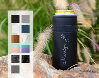 Personalized Can Cooler | Custom Birthday Gift | Engraved 12oz Elemental Slim Can Cooler | Insulated Beverage Holder, Seltzer Can Cooler