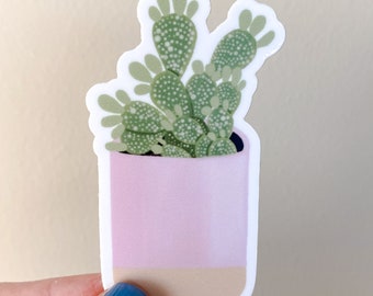 Cactus Plant Sticker, Plant Love, Plant Gift, Cute Plant Art