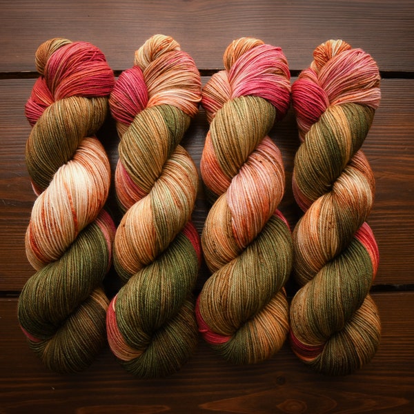 Yule King | Hand Dyed Yarn | Fingering - 75/25 Merino Nylon Blend Sock | Bound in Wool