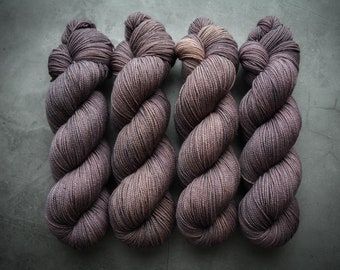 Plumlit | Hand Dyed Yarn | Fingering - 80/20 Merino Nylon 2-Ply Sock | Bound in Wool