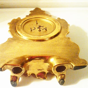 Antique Mercedes Gilt Gold Mantle Clock, West Germany, Regency Style, Ornate Design, Gold Cherubs, Decorative Clock, Antique Clock image 3