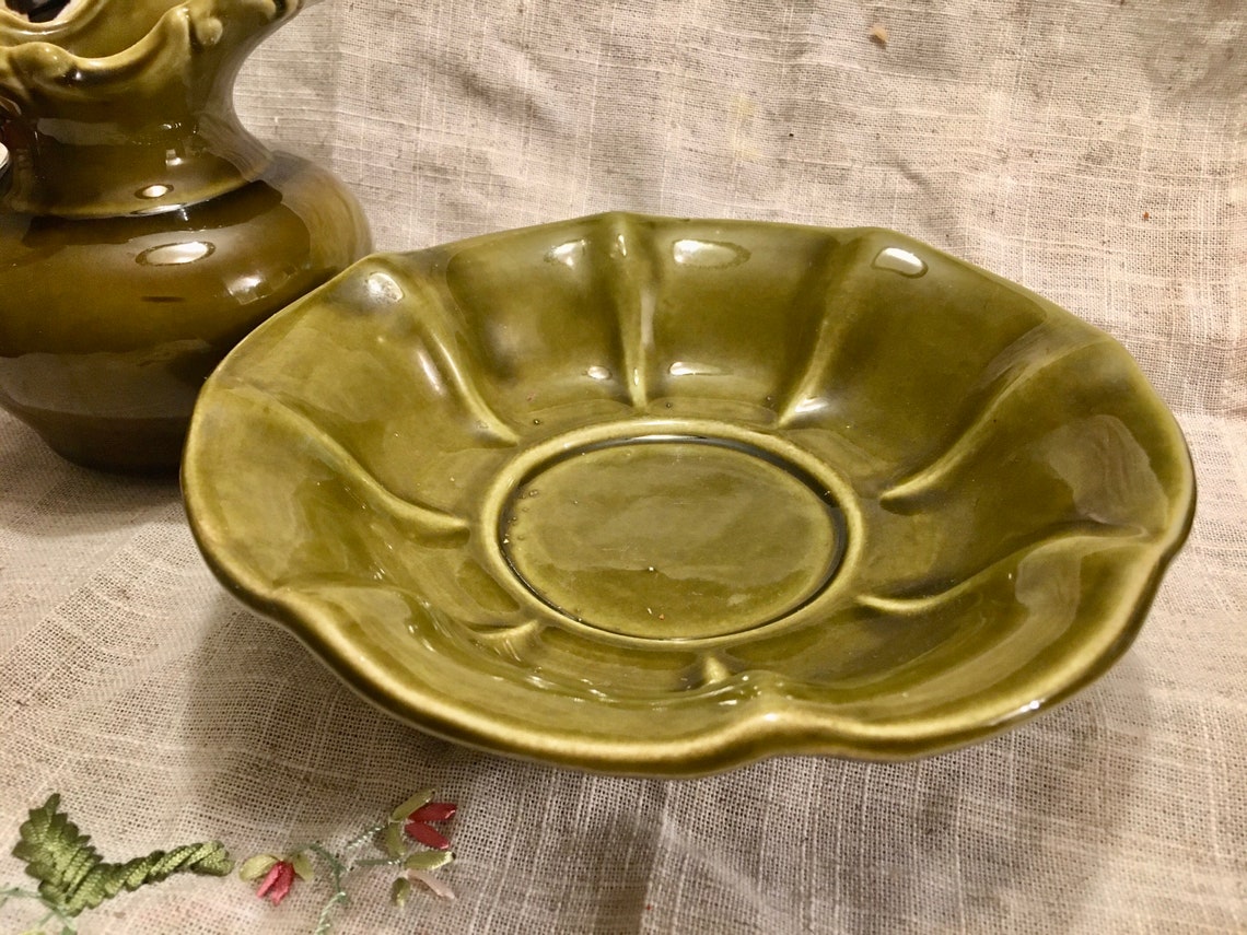 Mccoy Pottery Mccoy Green Pitcher and Wash Bowl Basin Set - Etsy