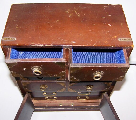 Antique Japanese Musical Jewelry Box, Oriental Je… - image 3