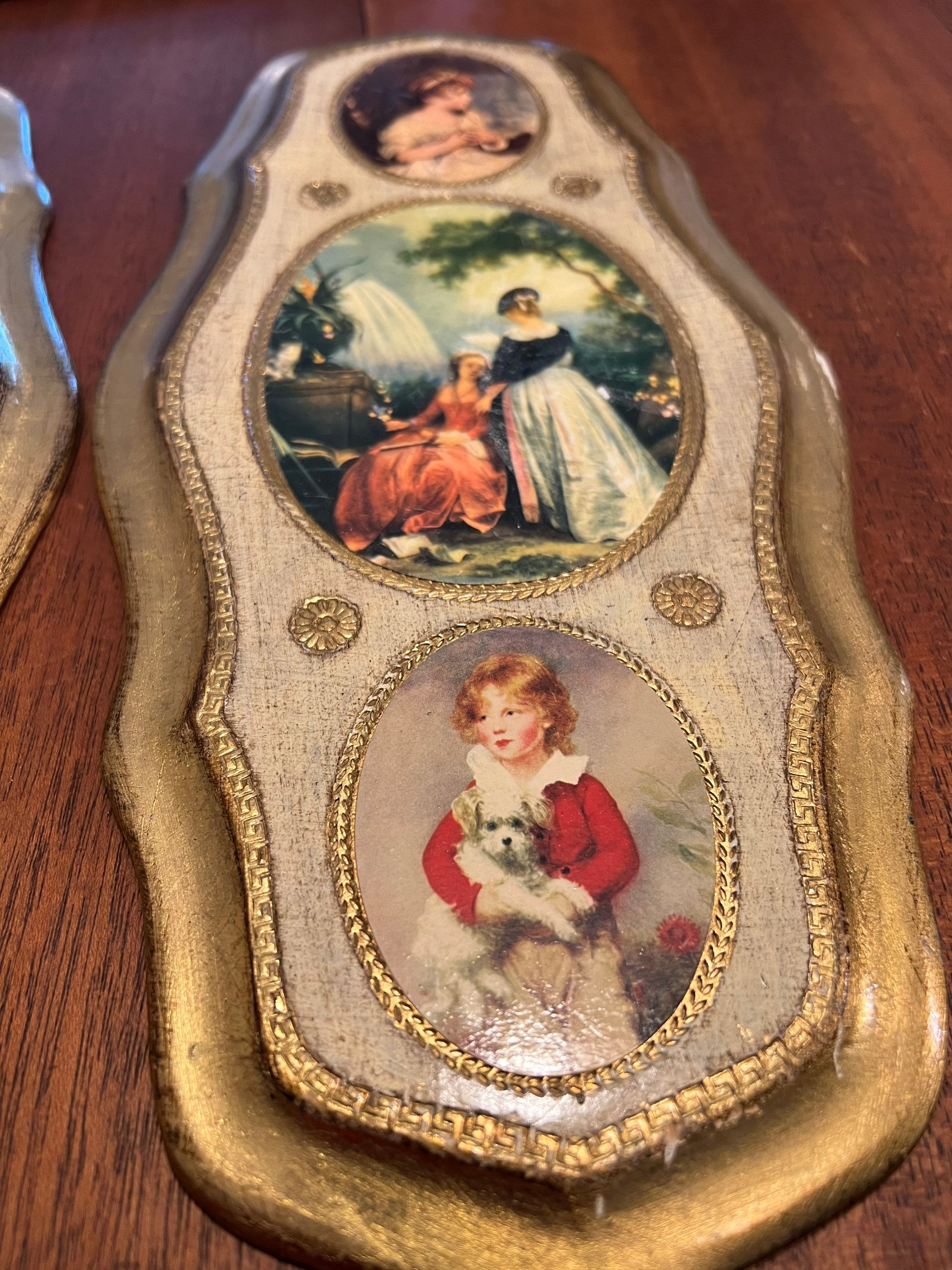 Vintage Florentine Art on Wood Panels Italian Wood Plaques - Etsy