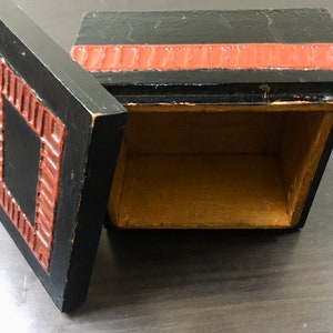 Artisan Wood Trinket Box with Lid, Handmade Box, Lacquered Wood Box, Fragrant Wood Box, Rustic Home Decor image 5
