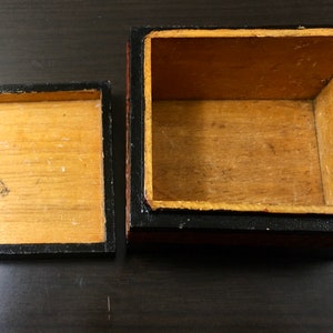 Artisan Wood Trinket Box with Lid, Handmade Box, Lacquered Wood Box, Fragrant Wood Box, Rustic Home Decor image 2