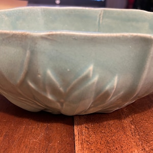 Vintage McCoy Planter, Mint Green Floral Design, McCoy USA, Home Decor, McCoy Bowl