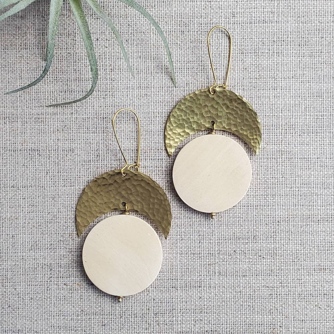 Juana Wood Crescent Earrings Natural / Boho Chic / Etsy