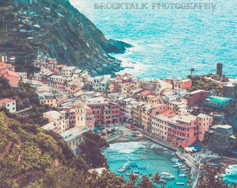 155- Coastal City of Vernazza, Cinque Terre, Italy, Italian Fine Art Vintage Photography, Europe, Riomaggiore, Manarola - Digital