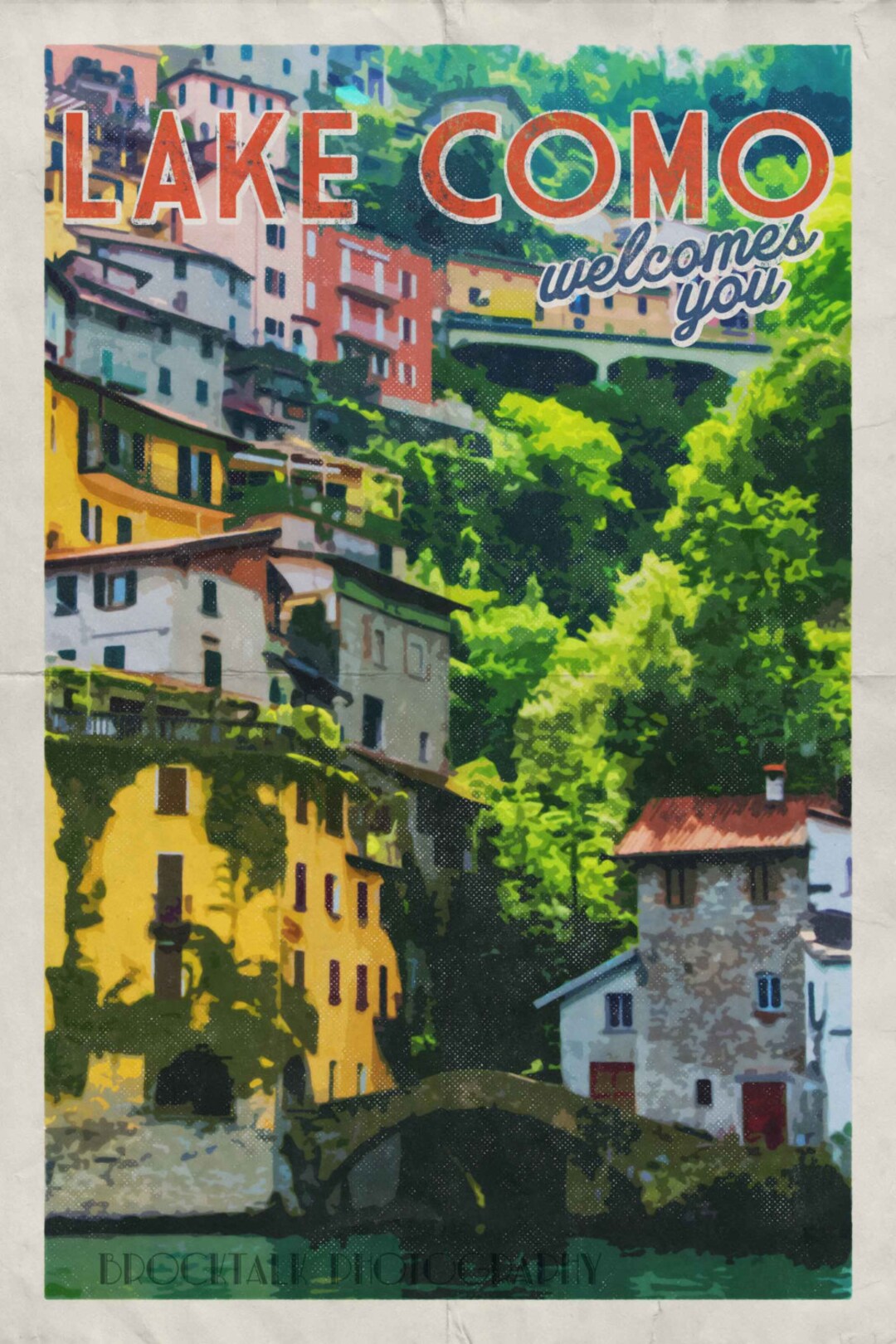 lake como italy travel poster art print (digital... Lake Como Travel Poster, Vintage Look Travel Art, Photography, Italian ...