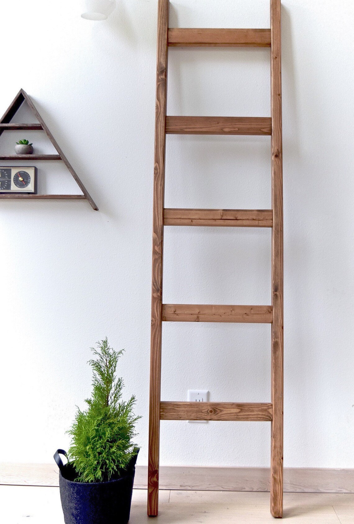 7 ft Blanket Ladder 7 foot Rustic Wood Quilt Ladder Black Etsy