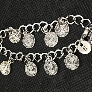 Personalized St. Benedict Catholic Holy Medal Protection Saint Bracelet Catholic Gift