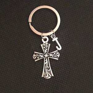 Personalized Cross Keychain Cross Keyring Christian Keychain Religious Keychain Keepsake Keychain Cross Key Ring