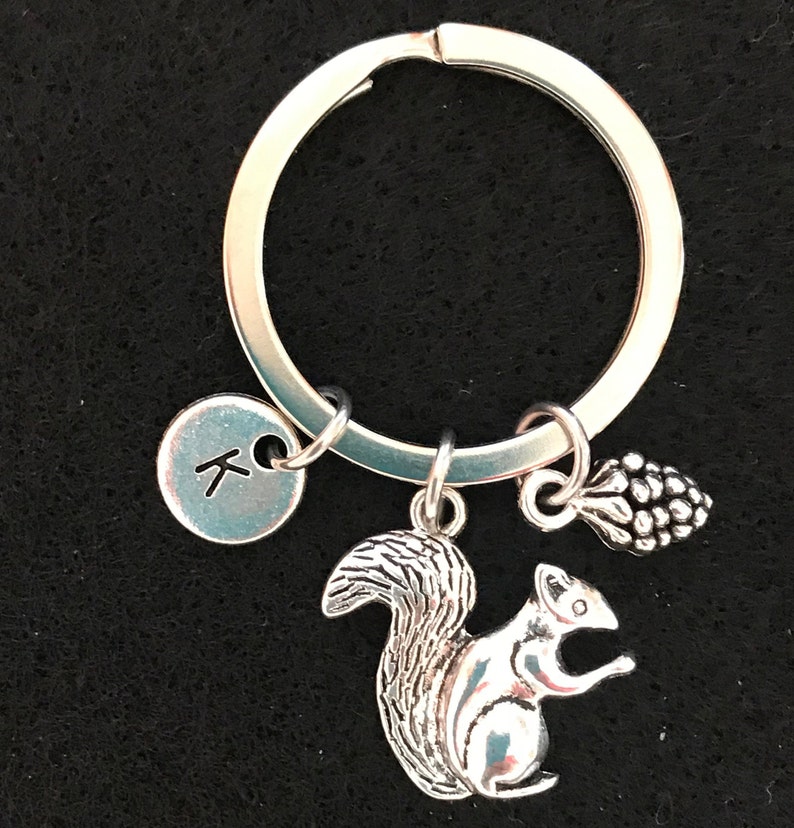 Personalized Squirrel Keyring Squirrel Keychain Squirrel Gift Etsy