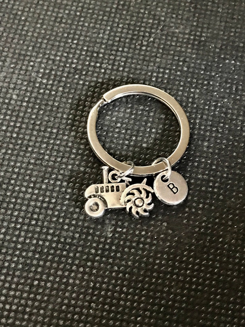 Tractor Keychain Personalized Farm Keychain Tractor Keyring Farmer Keychain Tractor Gift Tractor Charm Dad Keychain