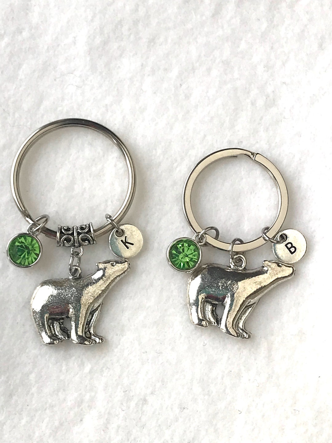 Personalized Polar Bear Keychain Polar Bear Keyring Polar Bear Gift Ice