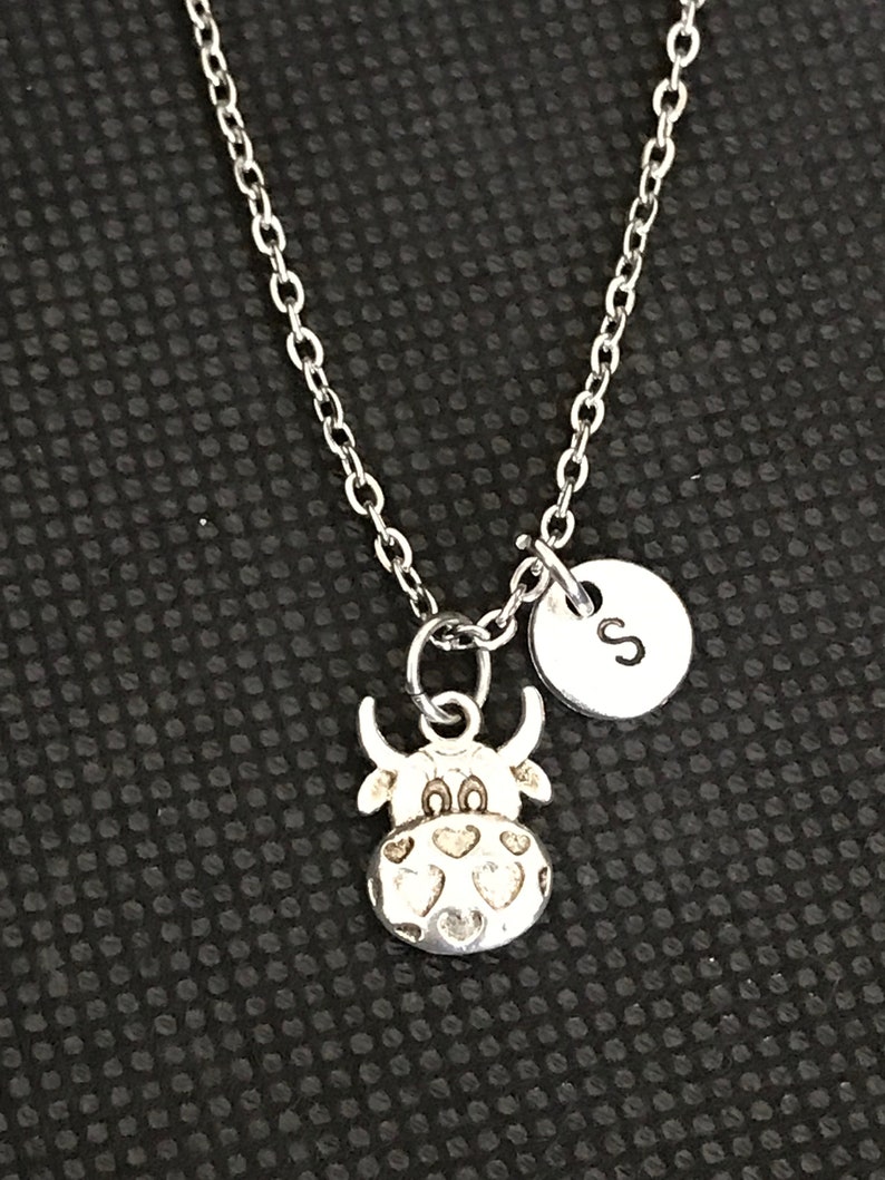 Personalized Cow Necklace Cow Jewelry Farm Animal Necklace Etsy UK