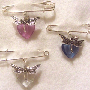 Essential Oil Diffuser Vial Brooch Pin Aromatherapy Dragonfly Charm and Rhinestone Jewelry