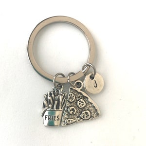 Personalized Junk Food Keychain Pizza Keychain Junk Food Keyring Pizza Slice