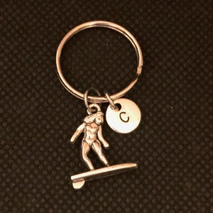 Personalized Surfer Keychain Surfing Ocean Life Keyring Surfer Gifts Beach Keychain Surfboard Keychain
