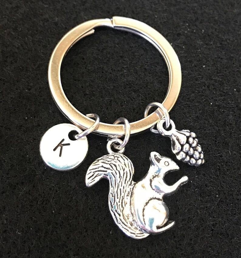 Personalized Squirrel Keyring Squirrel Keychain Squirrel Gift Etsy