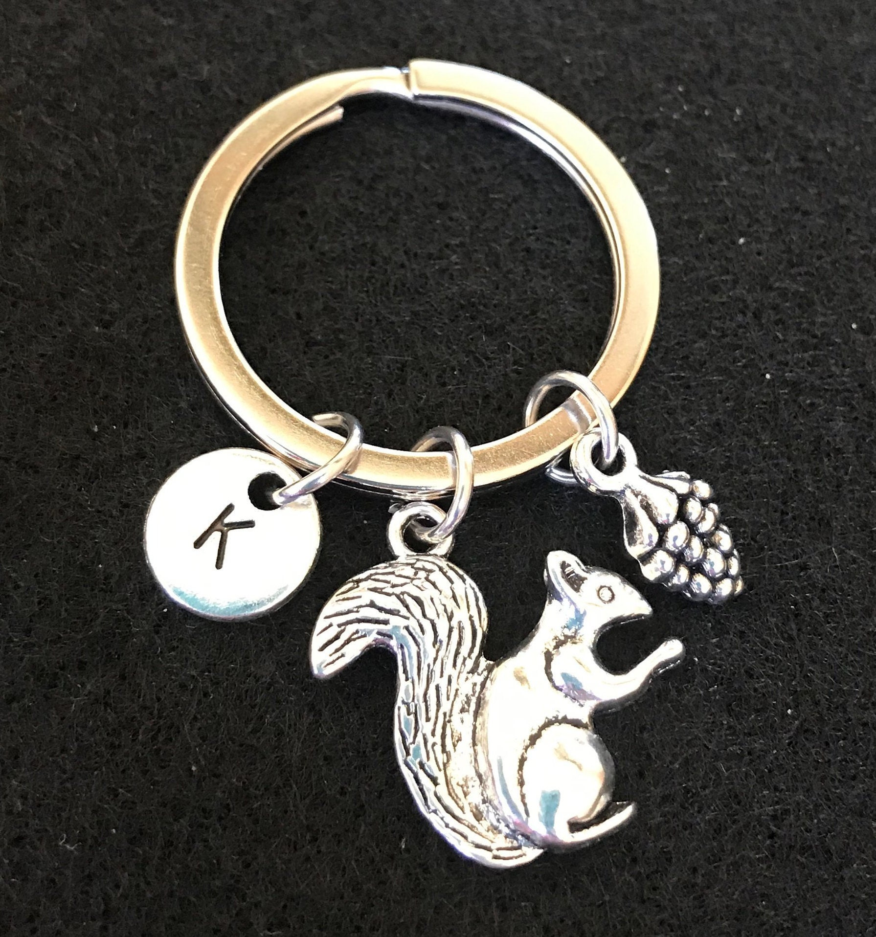Personalized Squirrel Keyring Squirrel Keychain Squirrel Gift Etsy