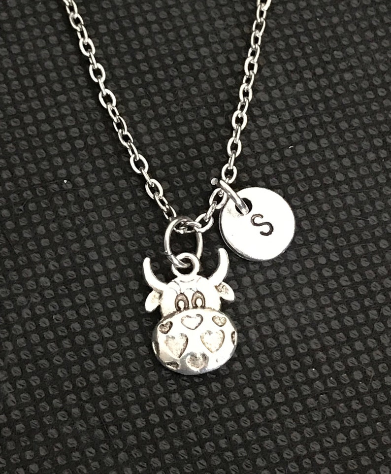 Personalized Cow Necklace Cow Jewelry Farm Animal Necklace Etsy UK