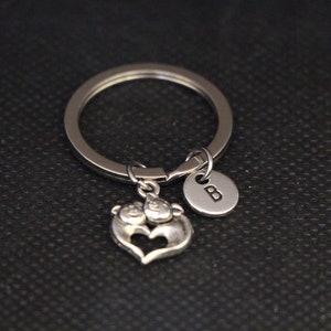 Pigs Keychain  PIG Lover Gift  Pig Keychain  Pig Heart Pendant  Pig Keyring