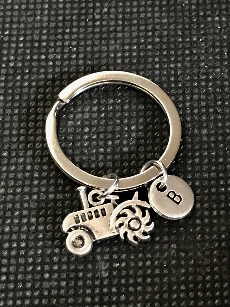 Tractor Keychain Personalized Farm Keychain Tractor Keyring Farmer Keychain Tractor Gift Tractor Charm Dad Keychain