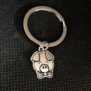 Pig Keychain Animal Keychain Pig Keyring Pig Charm Pig Gift Pig Lover Gift Pig Pendant Hog Keychain Farm Animal Keychain