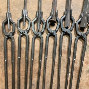 Blacksmith v bolt tongs 6 piece set