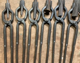 Blacksmith v bolt tongs 6 piece set