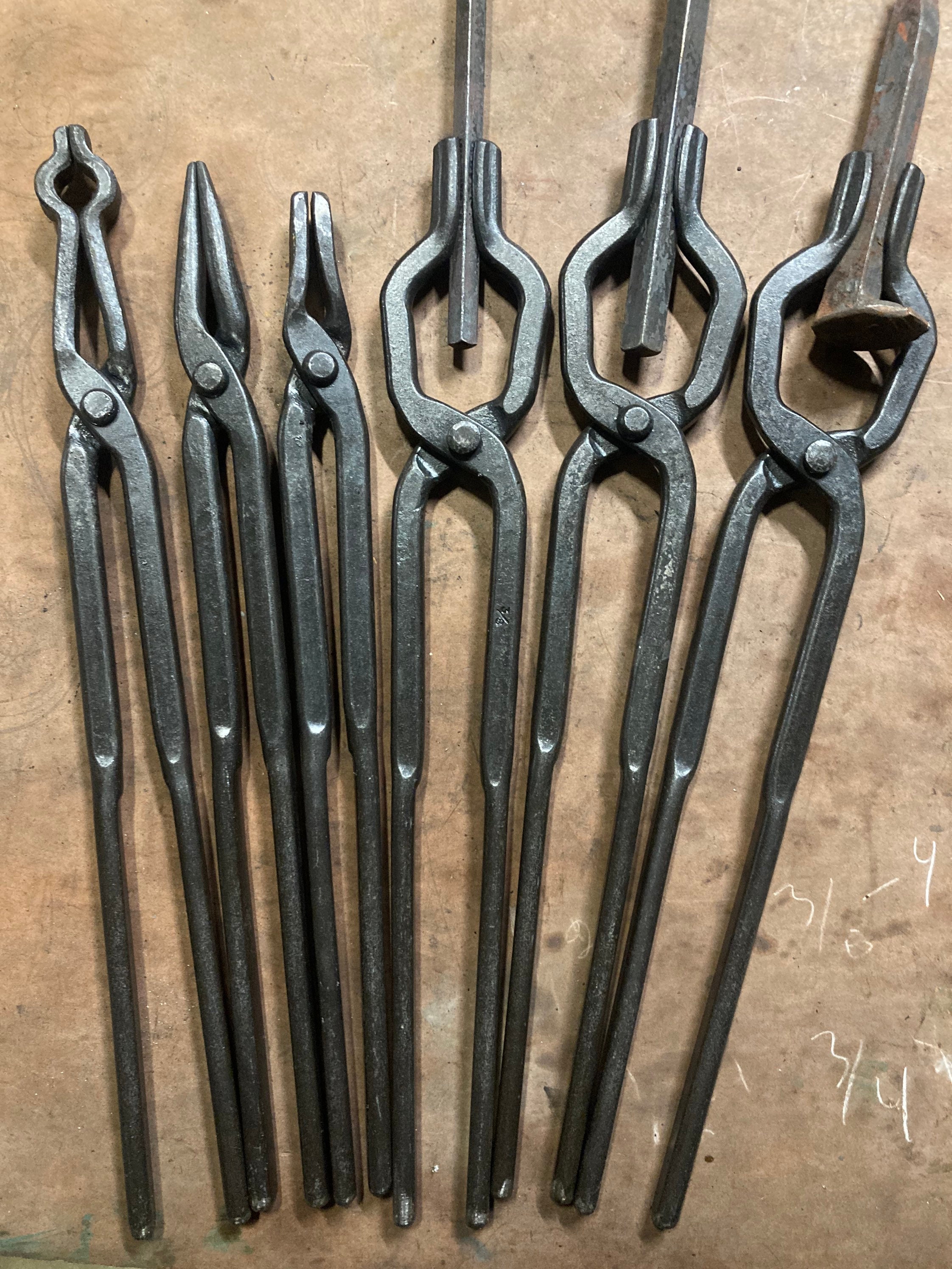 Begginner Blacksmith Tongs 6 Piece 