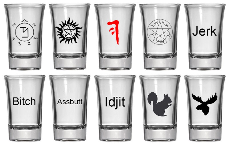 1.5oz Shot Glass | Supernatural | Vinyl Decal Applied Glassware