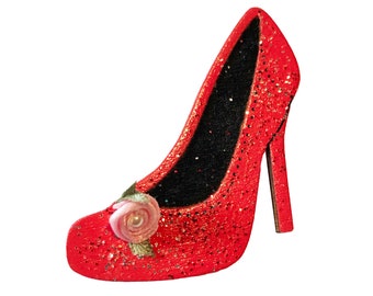 Red Heel Brooch/Pin -  Hand Crafted and Painted - One of a Kind