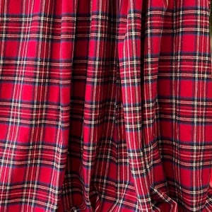 Franela de algodón de alta calidad cortada a medida, Red Stewart Clan Cotton, 47&quot; de ancho, n.º 7034
