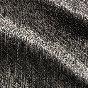 Metallic Knit Fabric By the Yard, Black Silver and Gold, 47&quot; wide Vintage Disco Era Shimmery Dress Fabric #3079