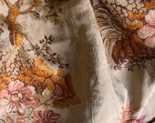 Antique Silk Brocade 55 quot x 23 1 2 quot Wide, 18th Century Antique Silk Textile, Silk Floral Brocade Lampas 1598