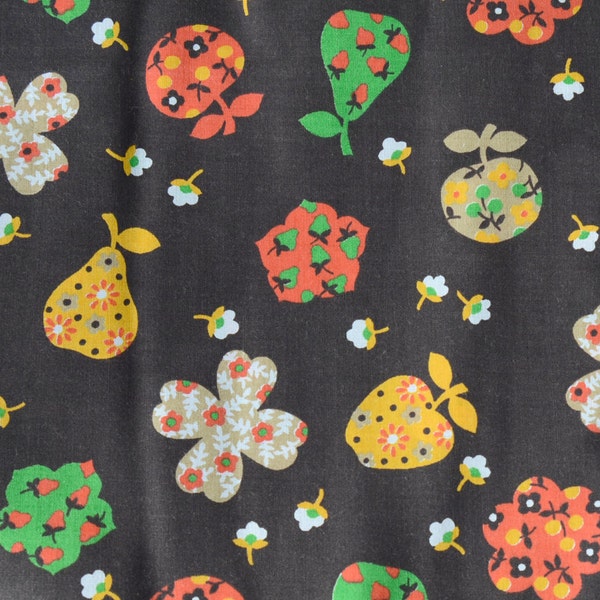 1970er Jahre Vintage Stoff 1 Yard oder 3/4 Yard, Apple Stoff, Neuheit Obst Druck, Funky Stoff 45" breit , 2095