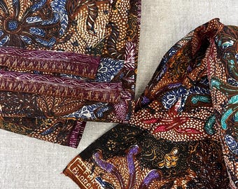 Paréo en batik indonésien, tissu en coton vintage fait main - Votre choix #2397