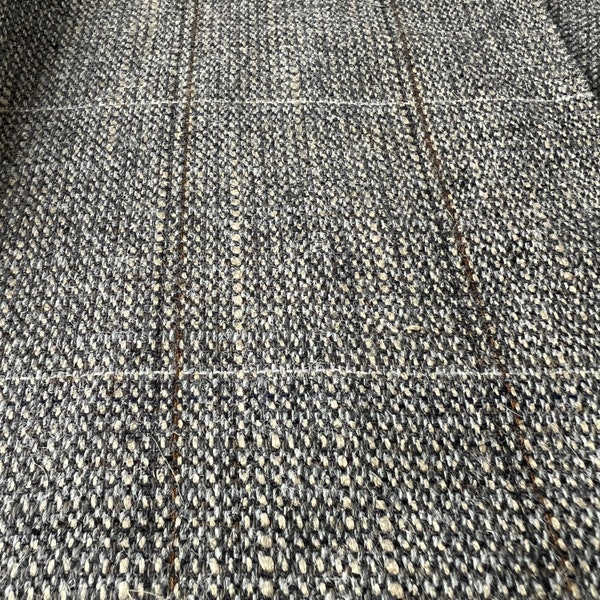 Wool and Silk Glen Plaid Fabric, 3 1/2 Yards Vintage Wool Fabric 60” wide #2125