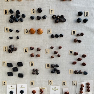 1960s Knot Buttons ~ Your Choice, Leather Coat Buttons, Brown, Gray, Black Shank #4752