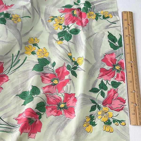 1940s Rayon Fabric by the Yard Etsy