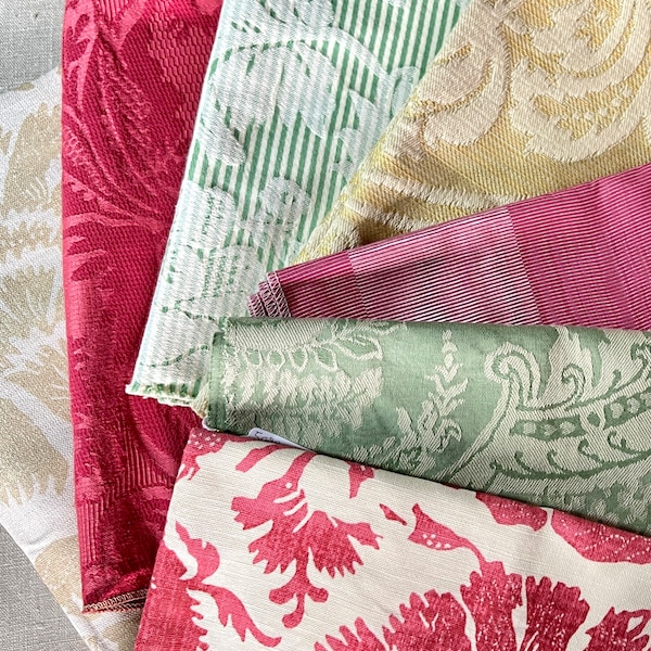 Designer Upholstery Samples, Your Choice of Damask and Floral Fabric #5088